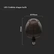 V-TAC Fekete LED izzó filament COG E27 4W Nagy gömb - 8064