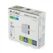 V-TAC 4W led fali lámpatest négyzet, fekete 4000K - IP65 - 8212
