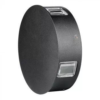   V-TAC 4W led fali lámpatest kerek, fekete 4000K - IP65 - 8216