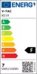 V-TAC 7W LED Fali lámpa IP65 fekete színű 3000K - 8219