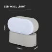 V-TAC LED mozgatható fali lámpatest 6W szürke 3000K - IP65 - 8290