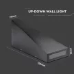V-TAC LED fali lámpatest 6W fekete 3000K - IP65 - 8297
