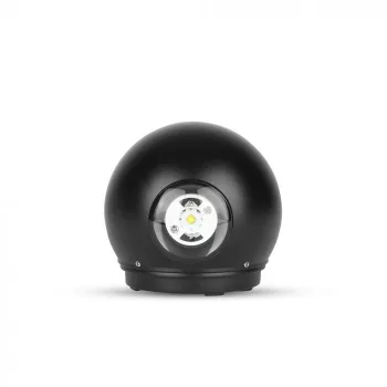   V-TAC 6W LED Fali világítás IP65 fekete színű kerek 3000K - 8303