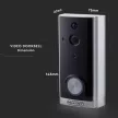 V-TAC SMART videó ajtócsengő 2 irányú hang, fekete - 8355