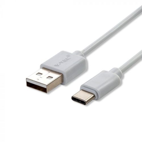 V-TAC 1M C Típusú USB kábel fehér - gyöngy széria - 8482
