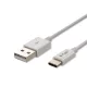 V-TAC 1M C Típusú USB kábel fehér - ezüst széria - 8486