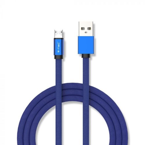 V-TAC 1M Micro USB kábel kék - rubin széria - 8496