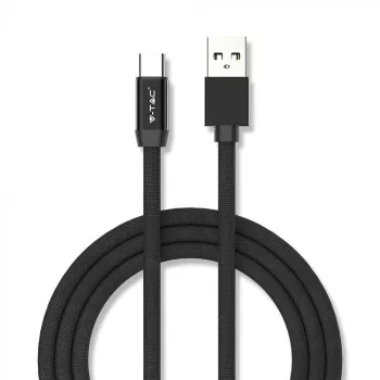 V-TAC 1M C Típusú USB kábel fekete - rubin széria - 8498