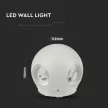 V-TAC 4W led fali lámpatest gömb, fehér 4000K - IP65 - 8552