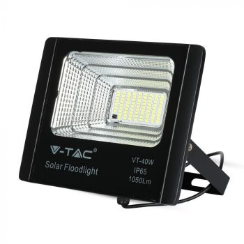   V-TAC 16W LED napelemes (SOLAR) reflektor távirányítóval 120° 4000K fekete házas  - 8574