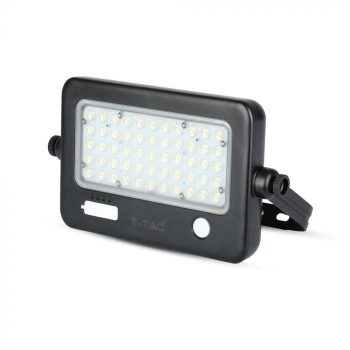   V-TAC 10W LED napelemes (SOLAR) reflektor USB aljzattal 90° 4000K fekete házas  - 8674