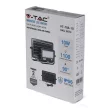 V-TAC 10W LED napelemes (SOLAR) reflektor USB aljzattal 90° 4000K fekete házas  - 8674