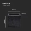V-TAC Led Beton fali lámpa négyzet forma 1xG9 IP20 - sötét szürke - 8692