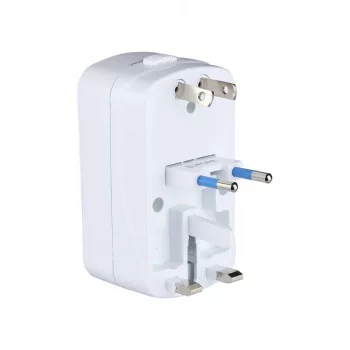   V-TAC Univerzális utazó adapter túlterhelés védelemmel és 2db USB 2A porttal - 8704