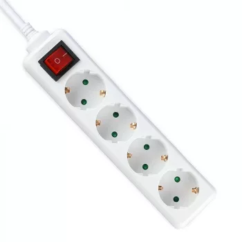   V-TAC Hosszabbító kapcsolóval 4 csatlakozós 5m kábel fehér színű - 8765