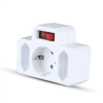   V-TAC Hálózati elosztó kapcsolóval (2 euro, 1 földelt) 16A 250V - 8788