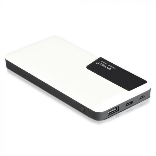 V-TAC POWER BANK (hordozható töltő) 10000mAh digitális kijelző, USB C - fehér - 8870