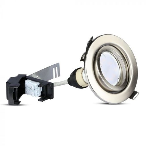 V-TAC LED lámpa csomag (3 db lámpa + 3 db szatén nikkel keret) GU10 Spot MR16 5W 110° 3000K spot - 8884