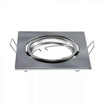   V-TAC Szatén nikkel beépíthető és billenthető négyzet alakú GU10 spot keret csomag (2db) - 8942