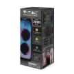 V-TAC 100W Tölthető party hangfal, vezetékes mikrofon, RF távirányítás, Bluetooth RGB 2*10 inch - 8982