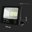 V-TAC 35W LED napelemes (SOLAR) reflektor távirányítóval 120° 6000K fekete házas  - 94012