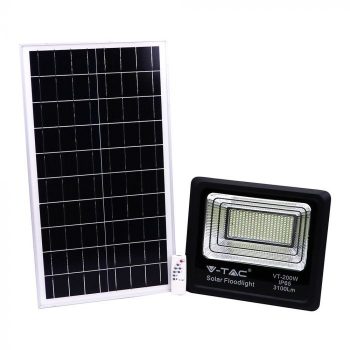   V-TAC 40W LED napelemes (SOLAR) reflektor távirányítóval 120° 6000K fekete házas  - 94026