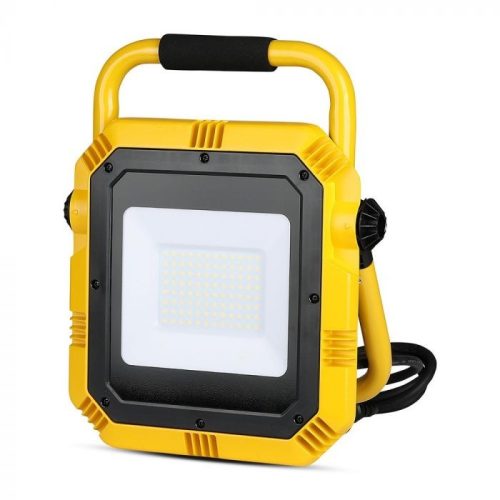 V-TAC 50W LED hordozható reflektor 100° 6400K IP44 fekete, sárga házas (Samsung Chip) - 946