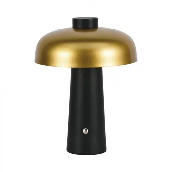   V-TAC 3W LED Tölthető Asztali lámpa - 1800mAh Fekete/arany színű - 7946